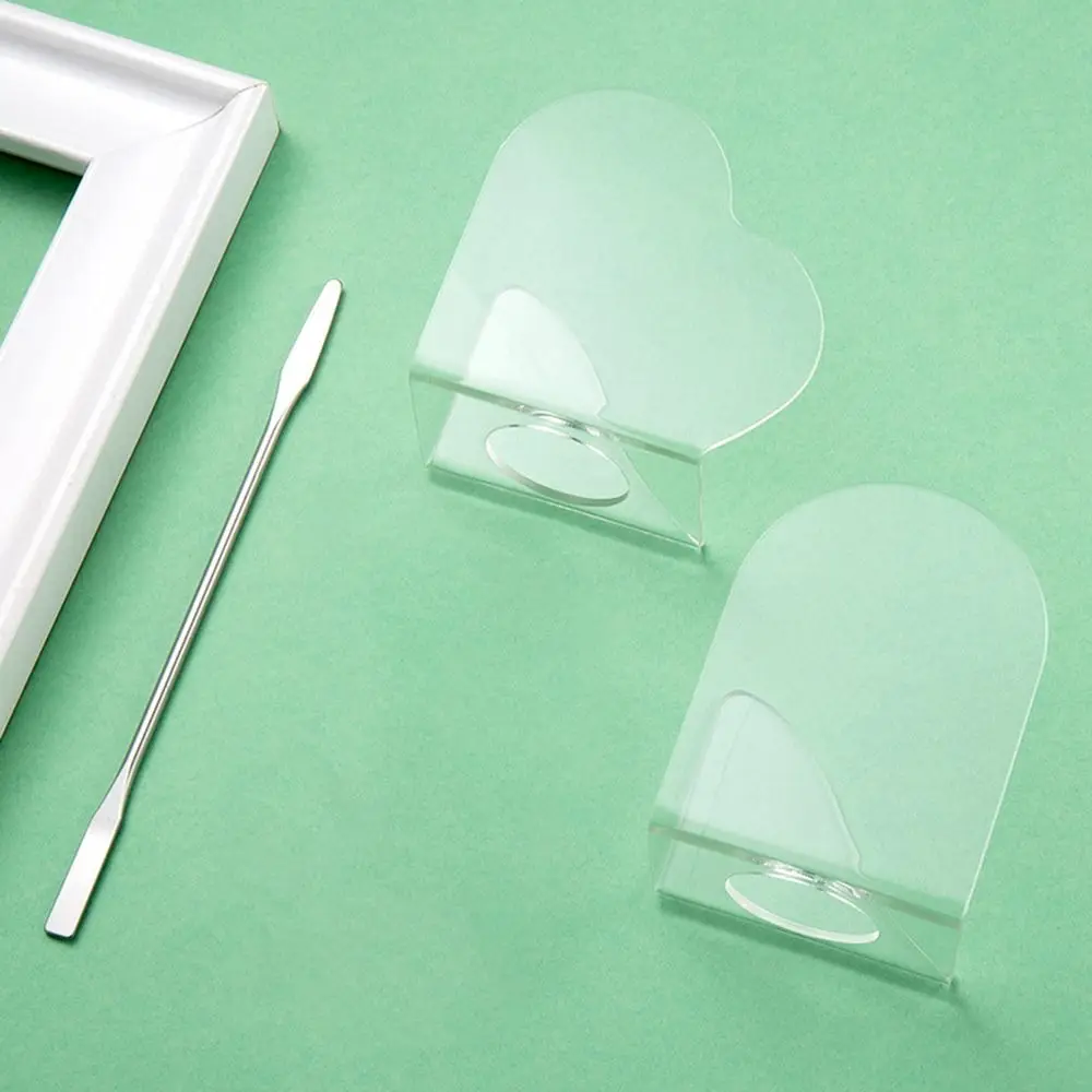 Portable Transparent Palette Handheld Acrylic Paint Palette Heart-shaped Reusable Foundation Mixing Makeup Tools