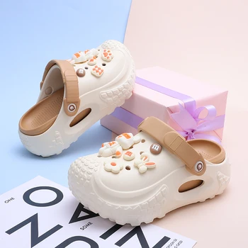 Women's Trendy Platform Clogs, Cartoon Animation Hollow Summer Beach Slide Shoes, Fashion Outdoor Garden Sandals 1