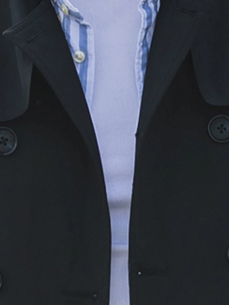 Mauroicardi Autumn Extra Long Fitted Black Trench Coats Men Double Breasted Luxury European Fashion Stylish Overcoat Men