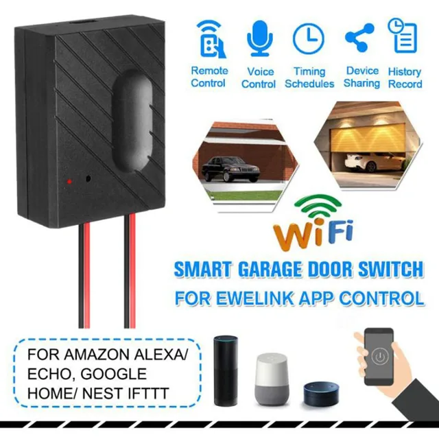 WiFi Smart Garage Door Opener Smart APP Phone Remote Opener Compatible with Alexa/Echo/Google Home/Nest IFTTT for Voice Control 3