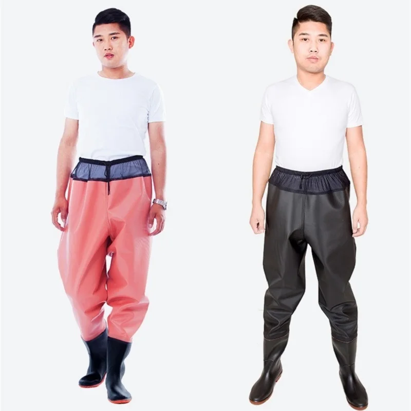 Breathable Waterproof Fishing Waders High Waist Wader Hunting Wading Pants Long Leg Pants PVC Fishing Clothing