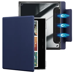 Acrylic Back 7 eBook Flip Book Case Cover - Boox Leaf 2 (Dark blue)