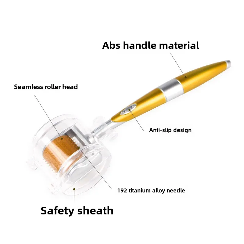 DRS 192 Titanium Derma Roller Real Needle Professional Beauty Care Skin Care Tool Beard Grow Hair Re-Growth For Men and Women