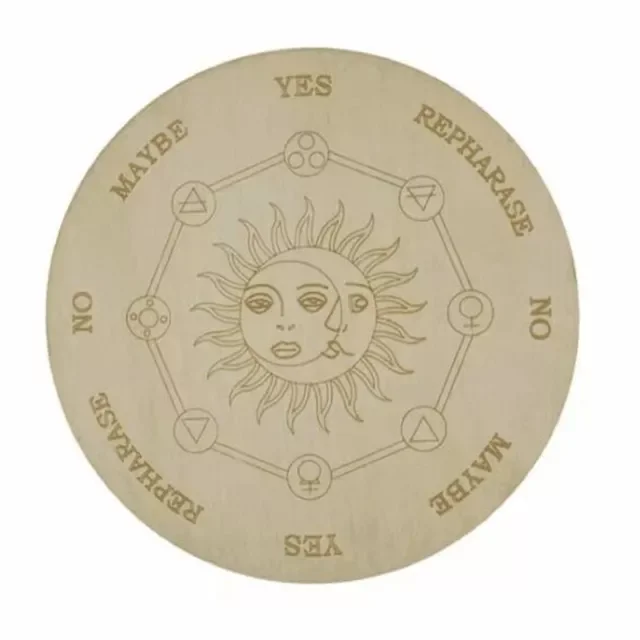 Ξύλινη σανίδα εκκρεμούς με Moon Star Divination Energy Carven Πιάτο Θεραπείας Διαλογισμός Διακοσμητικά Μεταφυσικό Βωμό