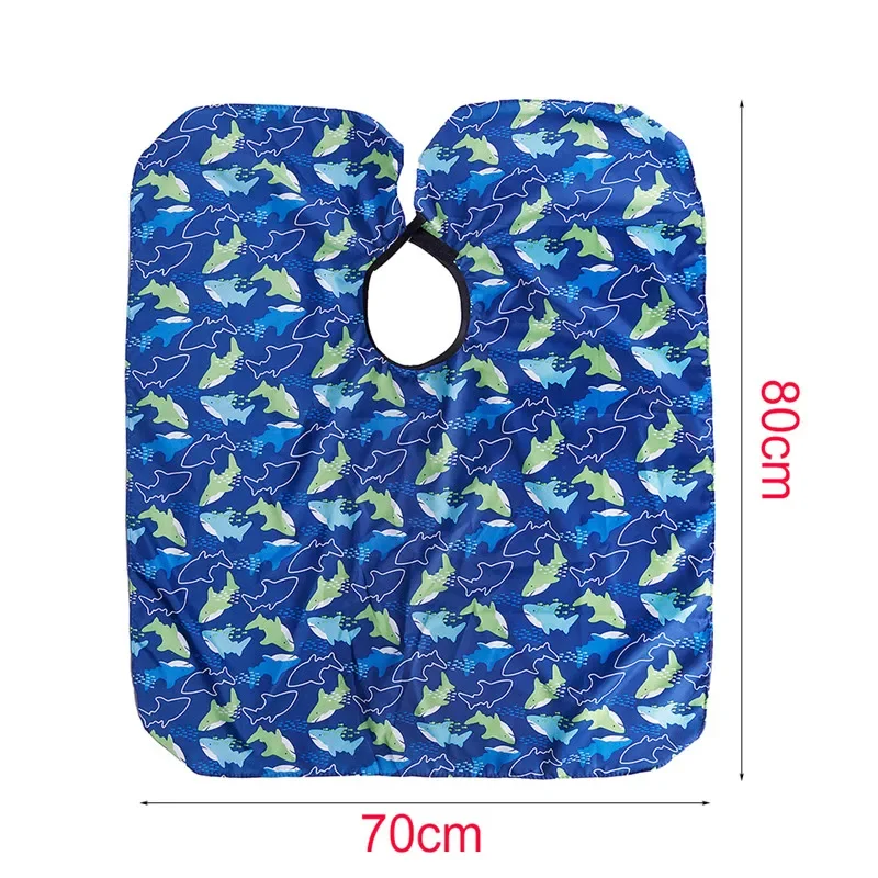 Salon Waterproof Hair Cutting Gown Cape Nylon Hairdresser Cape Sea Fish Patterned for Kids Child Waterproof