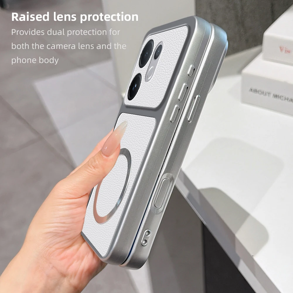 Magsafe PU Sheepskin Pattern Soft Phone Case