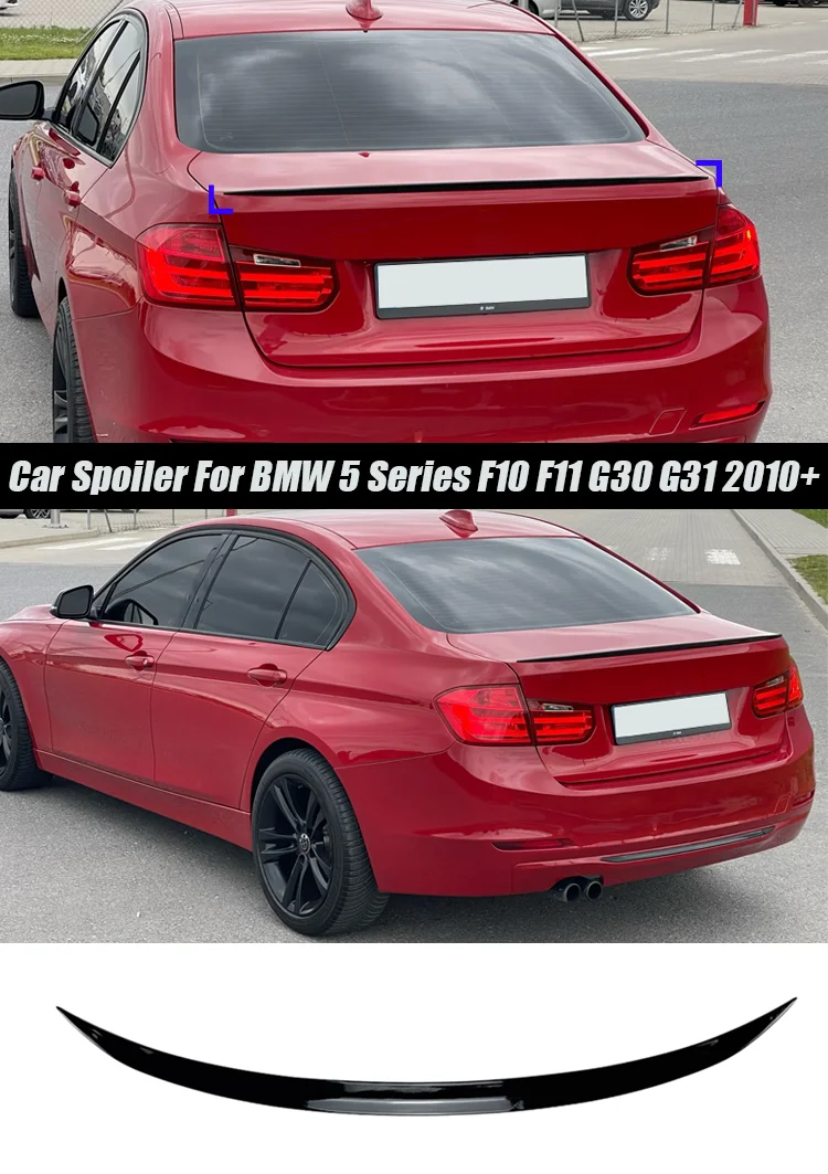Für BMW Zubehör Serie 5 F10 F11 F07 F18 G30 G31 G38 2010 + Auto Hinten Flügel Stamm Spoiler Lip Tuning Styling schwarz Weichen Kunststoff – Detail 1
