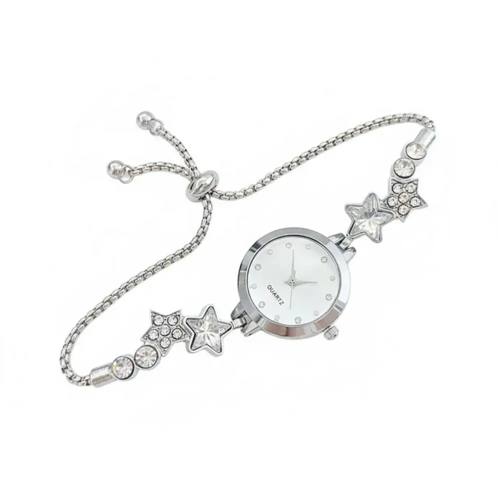 Elegant Rhinestone Star Chain Quartz Bracelet Watch