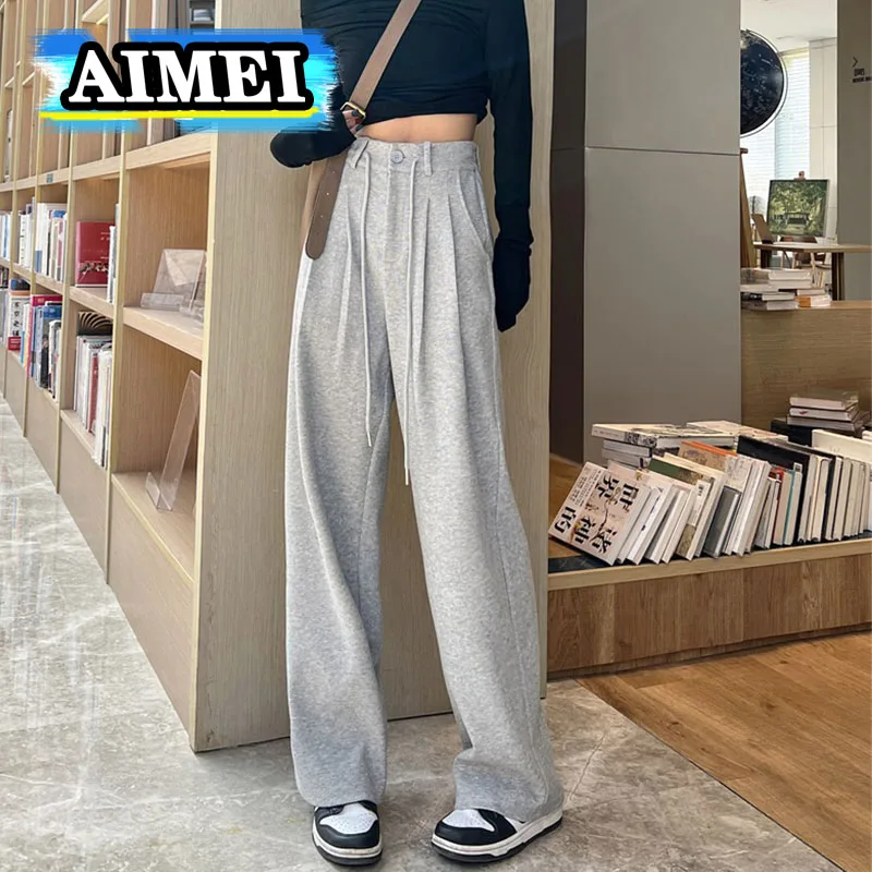 

Женская одежда свободные прямые широкие брюки женские летние новые свободные тонкие спортивные брюки с эластичным поясом брюки в Корейском стиле