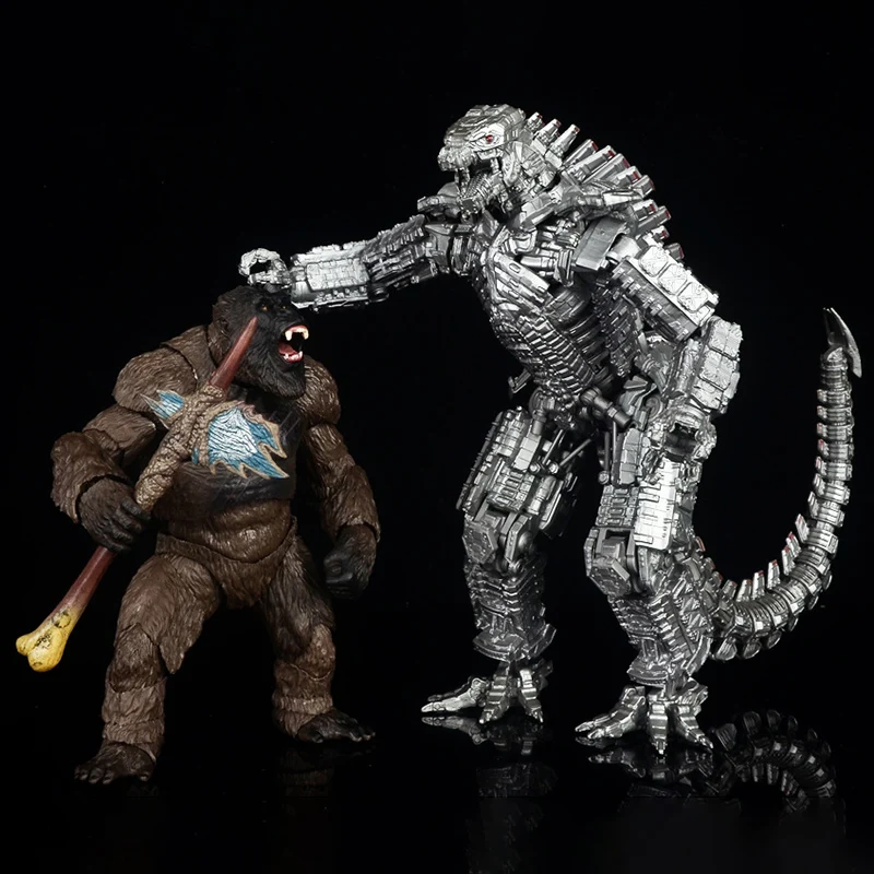 2023 Upgraded Set of 2 Godzilla Earth MechaGodzilla Figures King of The  Monsters, Movable Joints Action Movie Series Soft Vinyl, Travel Bag 