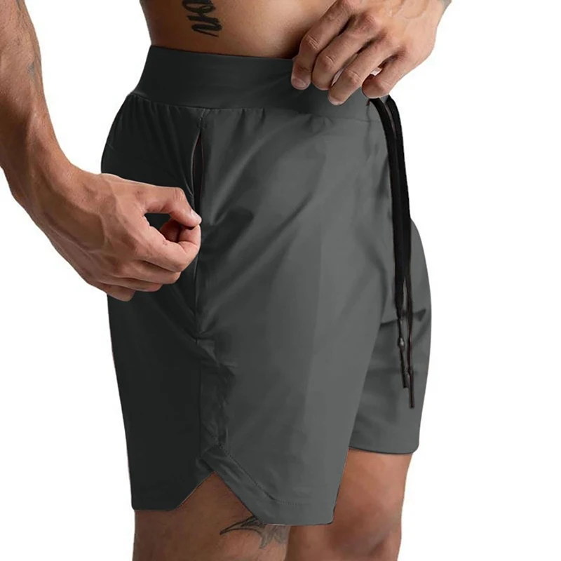 Summer Training Fitness Workout Sports Shorts Men Casual Running Athletics Quick Drying Pants All Match Solid Color Male Clothes