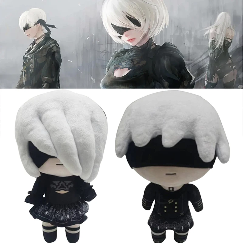 Nier Automata 2B Plush Toy Cartoon YoRHa No.2 Type B Stuffed Dolls Plushie Figure Sofa Decoration Kids Birthday Christmas Gifts nier automata the end of yorha edition nintendo switch