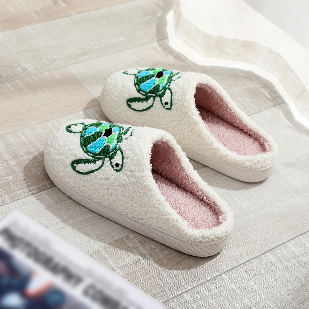 Women Slippers Cute Turtle Dachshund House Funny Ladies Casual Footwear Winter Indoor Shoes Fluffy Slippers for Home