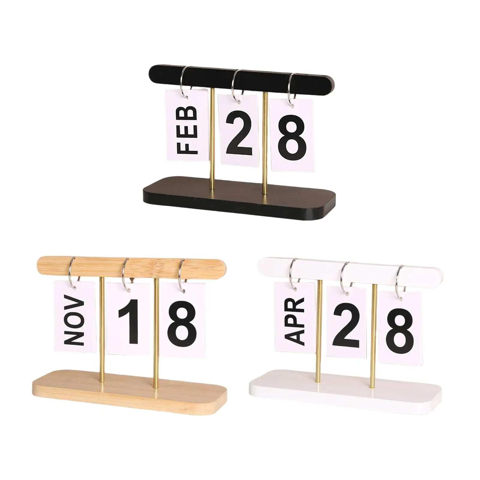 Free Standing Desk Calendar Wood Frame Perpetual Calendar Desktop Ornament