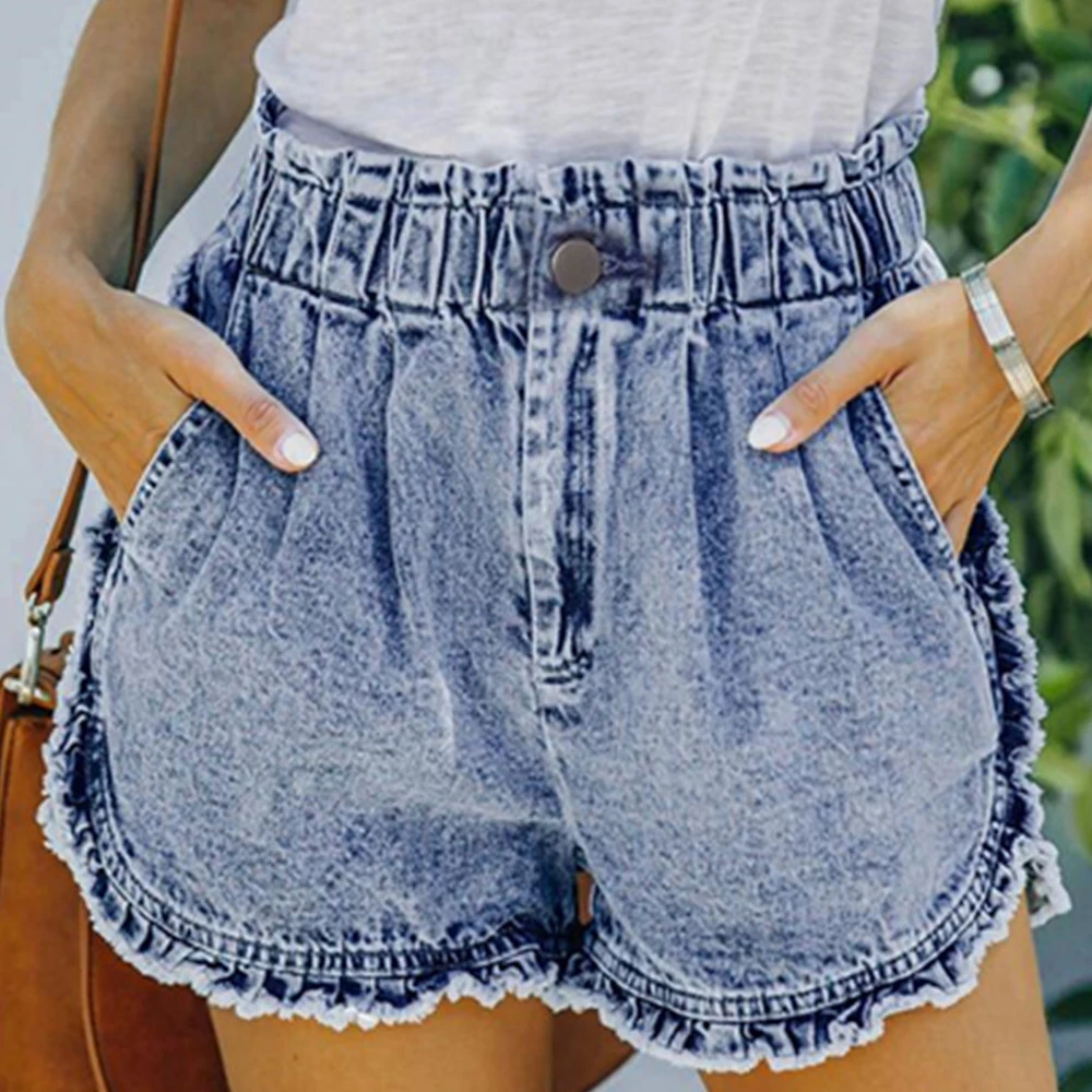 Summer Blue Denim Shorts Women's New Wide leg Short Jeans Hot Pants