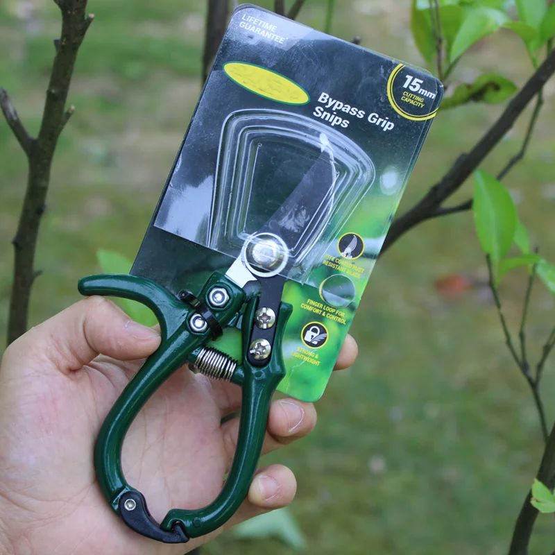 Multi-functional Garden Scissors Manual with Safety Buckle Stainless Steel Spring Gardening Pruning Shear Branch Plant Cutter