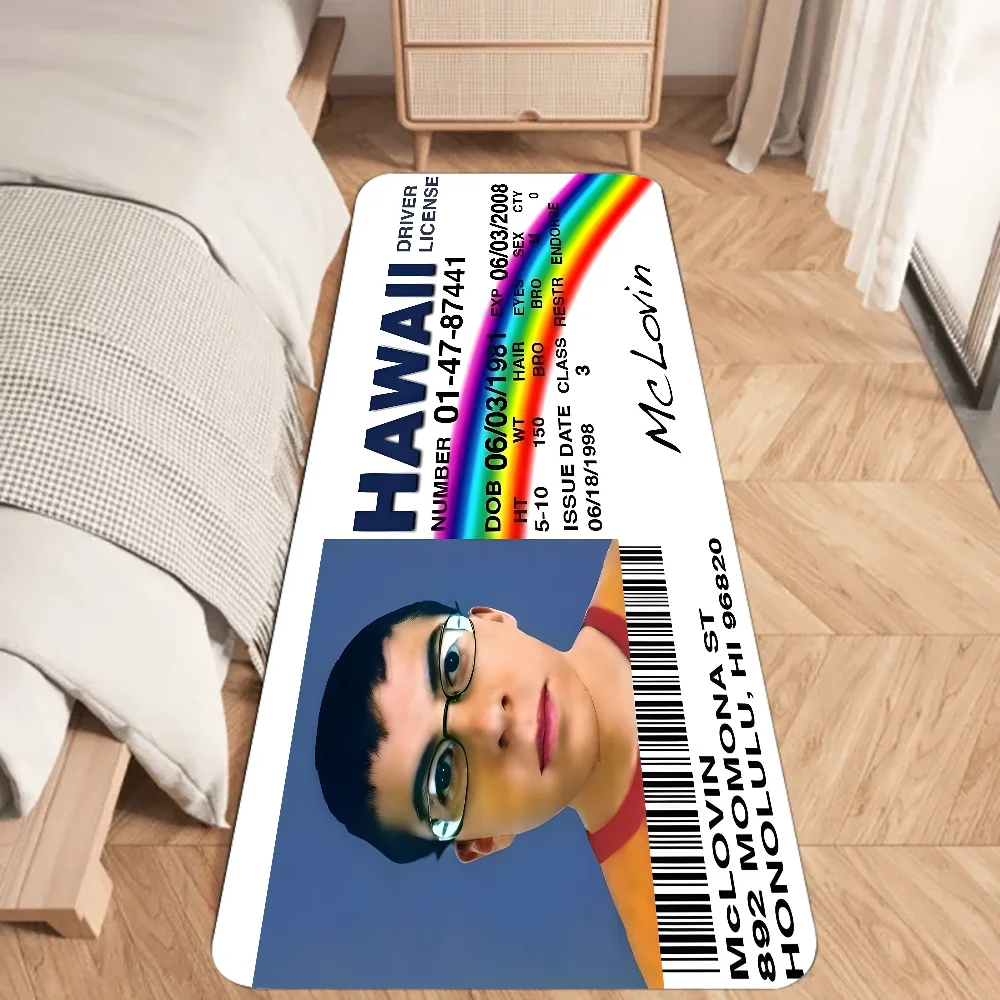Mclovin id card superbad geek Floor Mat Graphic Printed Flannel Doormats for Bathroom Kitchen Entrance Carpet Home Decor 2