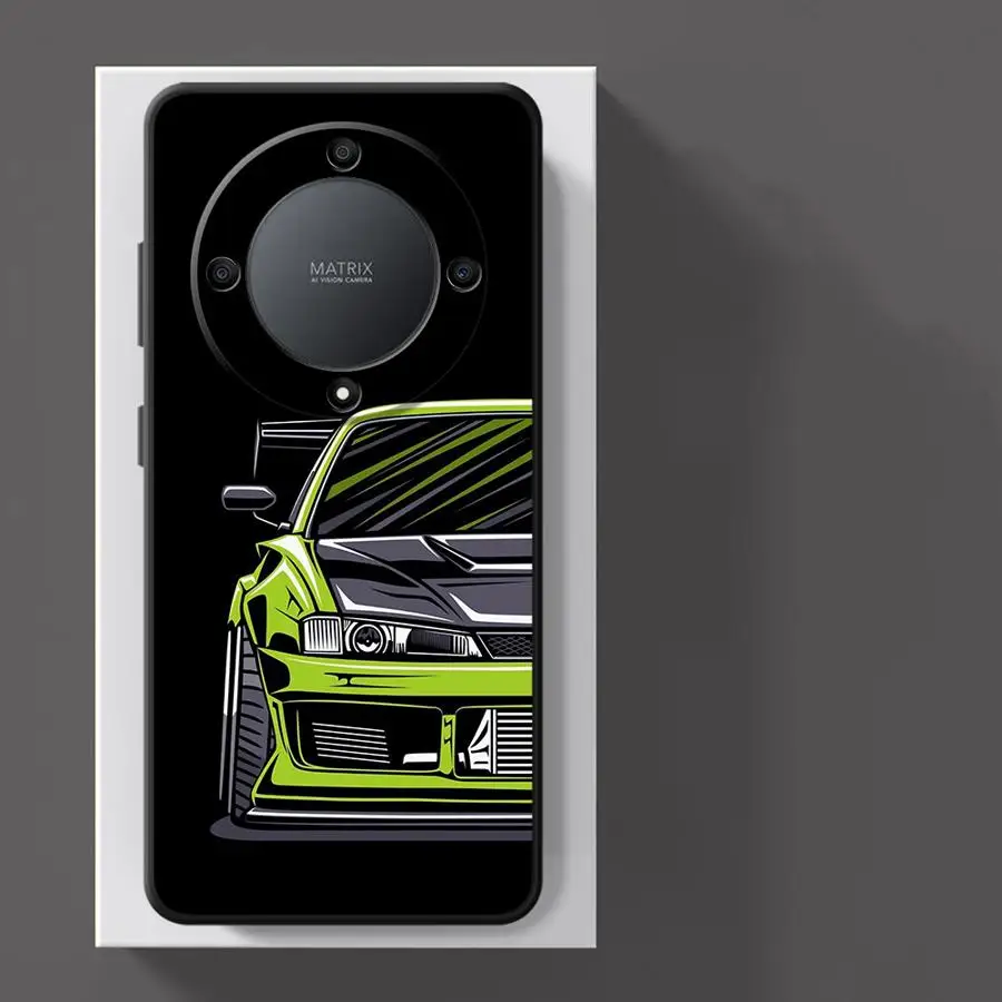 JDM Sports Cars Black Soft Phone Case