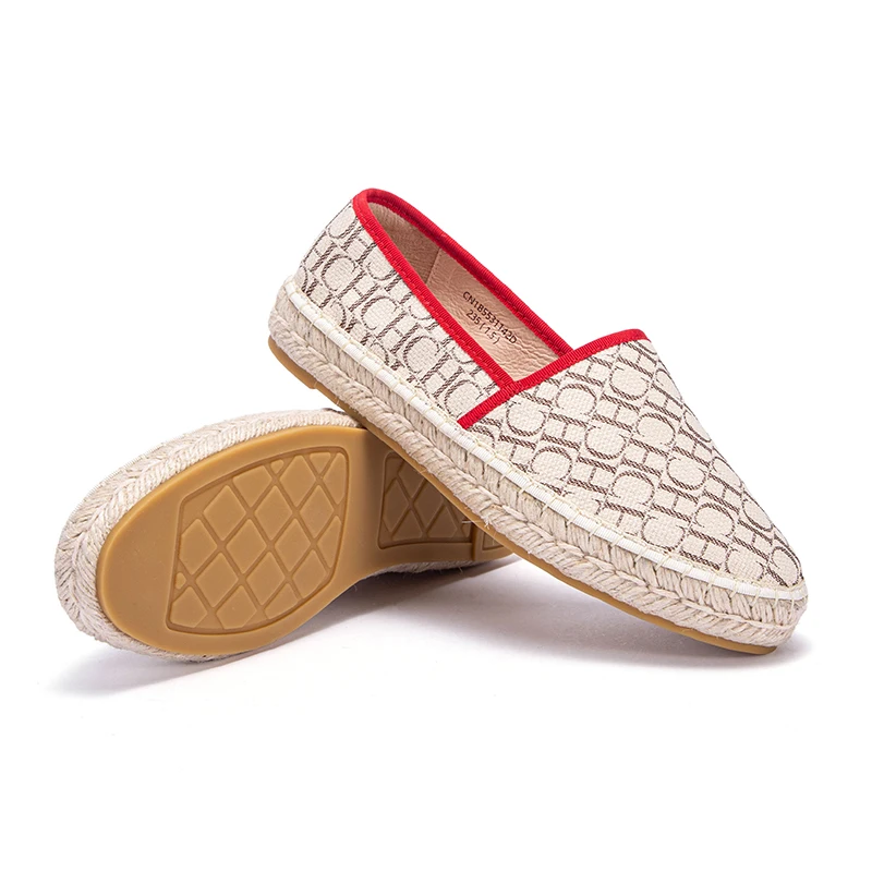 Chch 2023 New Summer Ladies Loafers Mesh Breathable Luxury Brand Fisherman Shoes Plaid Hand Woven Straw Casual Shoes Ladies