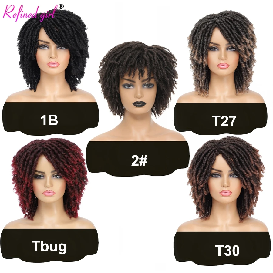 Synthetic Hair Knotless Braided Wigs Dreadlock Hair Wig For Black Men Women Natural Black Synthetic Dreadlocks Wig
