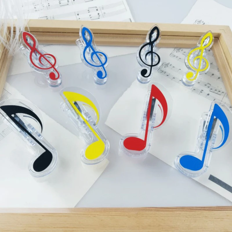 

Mini Music Folder Clips Decorative Paper Musical Notation Clips Book Paper Sheet Clips Steel Spring Score Funny