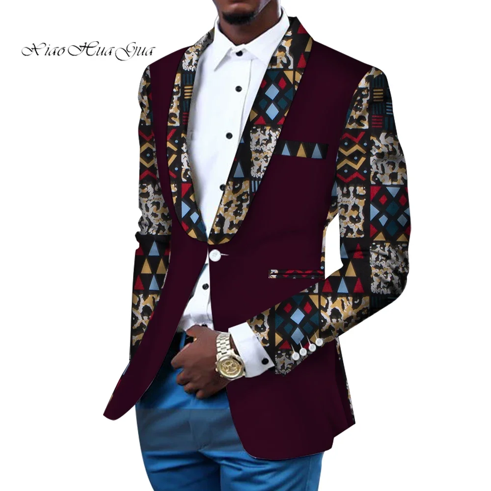 Men Blazer Slim Fit Fancy Blazers Suit Jacket African Men Clothes Blazer Wedding Dress Suit Dashiki Bazin Riche Ankara WYN145 men suits jackets