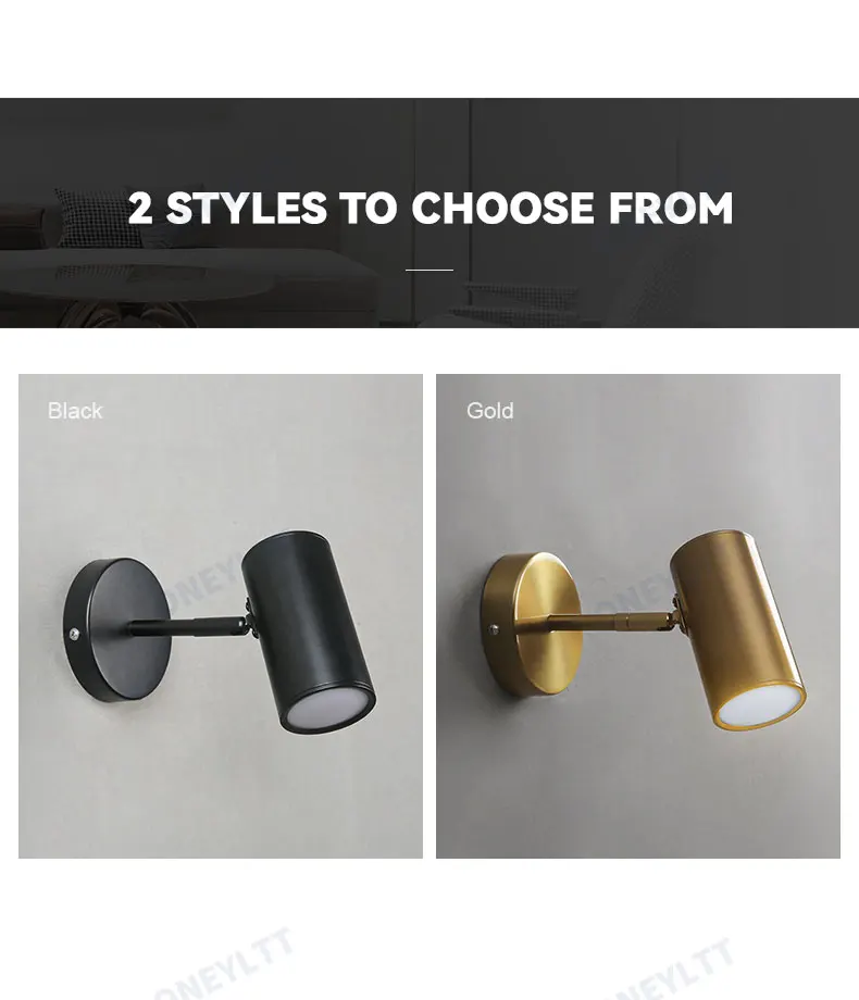 Description Picture 4 of itemNordic Modern Wall Lamp Beside Bedroom Adjustable Angle LED Wall Lights Fixtures Living Room Stair Lights Entrance Lighting