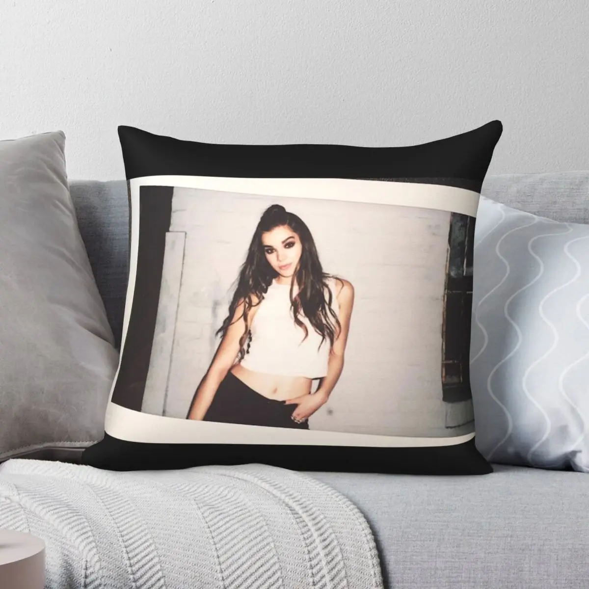 Fodera Per Cuscino In Poliestere E Lino Con Cerniera Creativa In Velluto Di Lino Quadrato Polaroid Hailee Polaroid 45X45