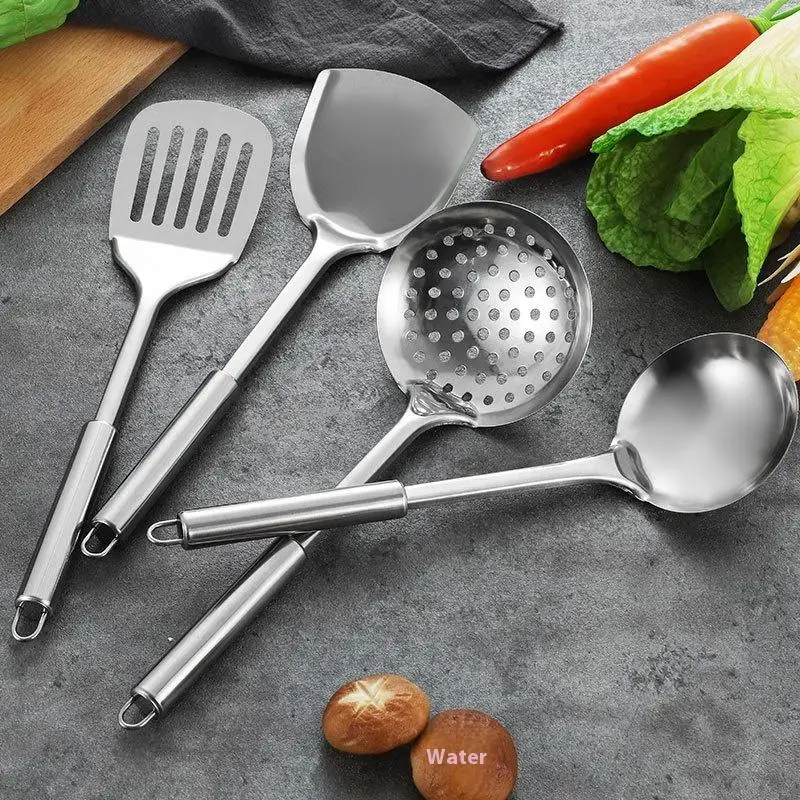 Stainless Steel Cooking Utensils Set - Shovel, Soup Spoon, and Turner