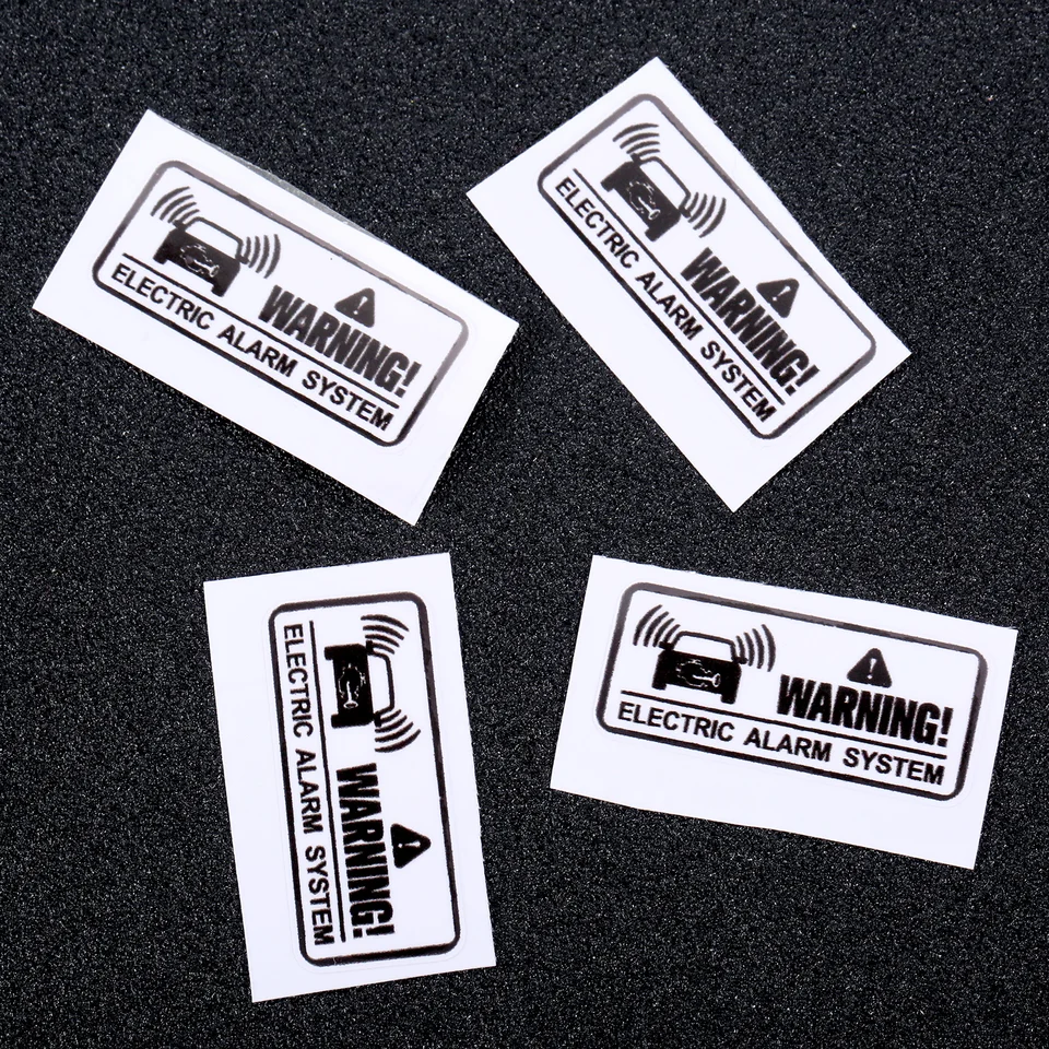 Set 3 Adesivi Allarme "Attenzione: Oggetto Fissato Elettronicamente" | 10x10 Cm Per Vetri E Porte | Adesivi Interni Antieffrazione | Resistenti UV E Per Autolavaggi | Made In Germany