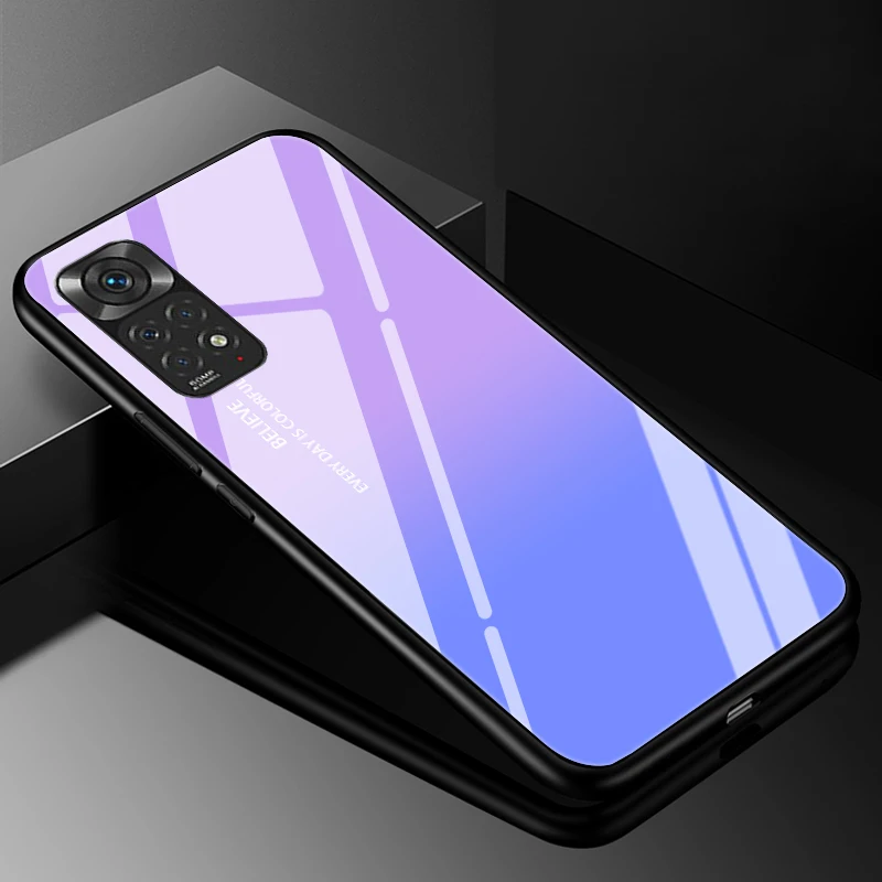 Premium Tempered Glass Hard Back Cover - Sleek Protective Case with Enhanced Durability