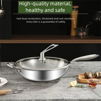 Kengqiang Pure Titanium Frying Pan Uncoated Non Stick Pan Fish Scale Hammer Pattern Titanium Alloy Wok Kitchen Custom Cookwares