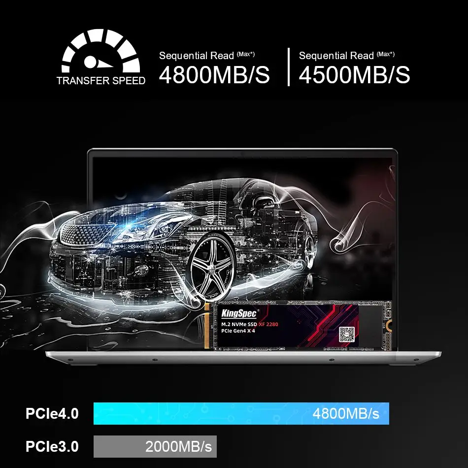 Kingspec-disco Rígido Interno Ssd M.2 Nvme 512gb 1tb 2tb m2 2280 500g Pcie 4.0 hd 5000 Mbps Nmve Gen4 Laptop pc - Imagem 5