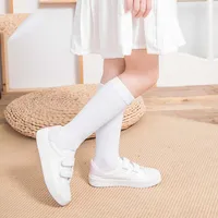 Chaussettes hautes d'environ 28 cm pour enfants, garçons et filles, pour uniforme scolaire, chaussettes blanches pour enfants, chaussettes noires pour écoliers 2