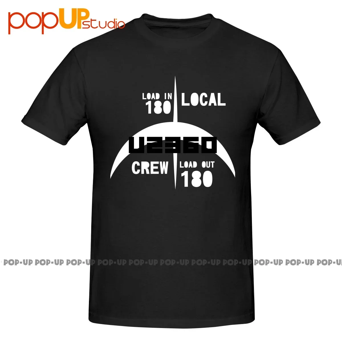 U2 360 Tour Local Crew Green Steel Load In Load Out Shirt T-Shirt Tee Rare Streetwear
