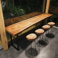 Nordic Originality Bar Table Solid Wood Designers Balcony Wall Advanced Bar Table Saloon Coffee Tavern Furniture Mesa Alta FYBT 4