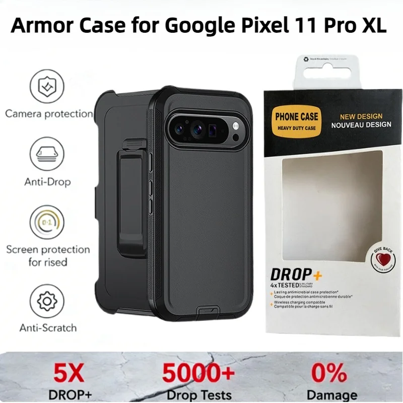 Rugged Hybrid Armor Shockproof Case with Belt Clip