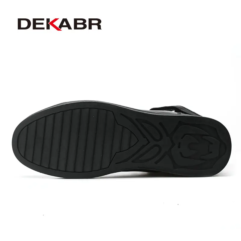 Winter Snow Boots Men Boots DEKABR Genuine Leather Handmade Men Winter Fur Comfortable Motorcycle Size 38~48