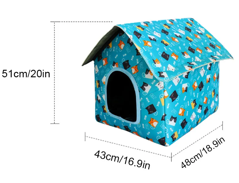 Wasserdichtes Katzenhaus für Draußen Wasserdichte Katzen- und Hundehütten Villa-Zelt Zusammenklappbarer Tier-Unterstand Faltbares Tierhaus für Hunde – Detail 6