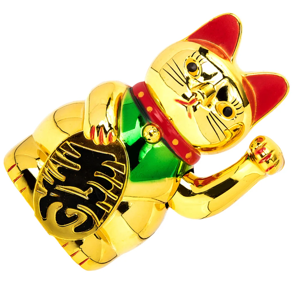 Lucky Cat Waving Arm Gold Maneki Neko Fortune Cat Ornamenti Cinesi Ricchezza Soldi Buona Fortuna Figurina Di Gatto Feng Shui Benvenuto