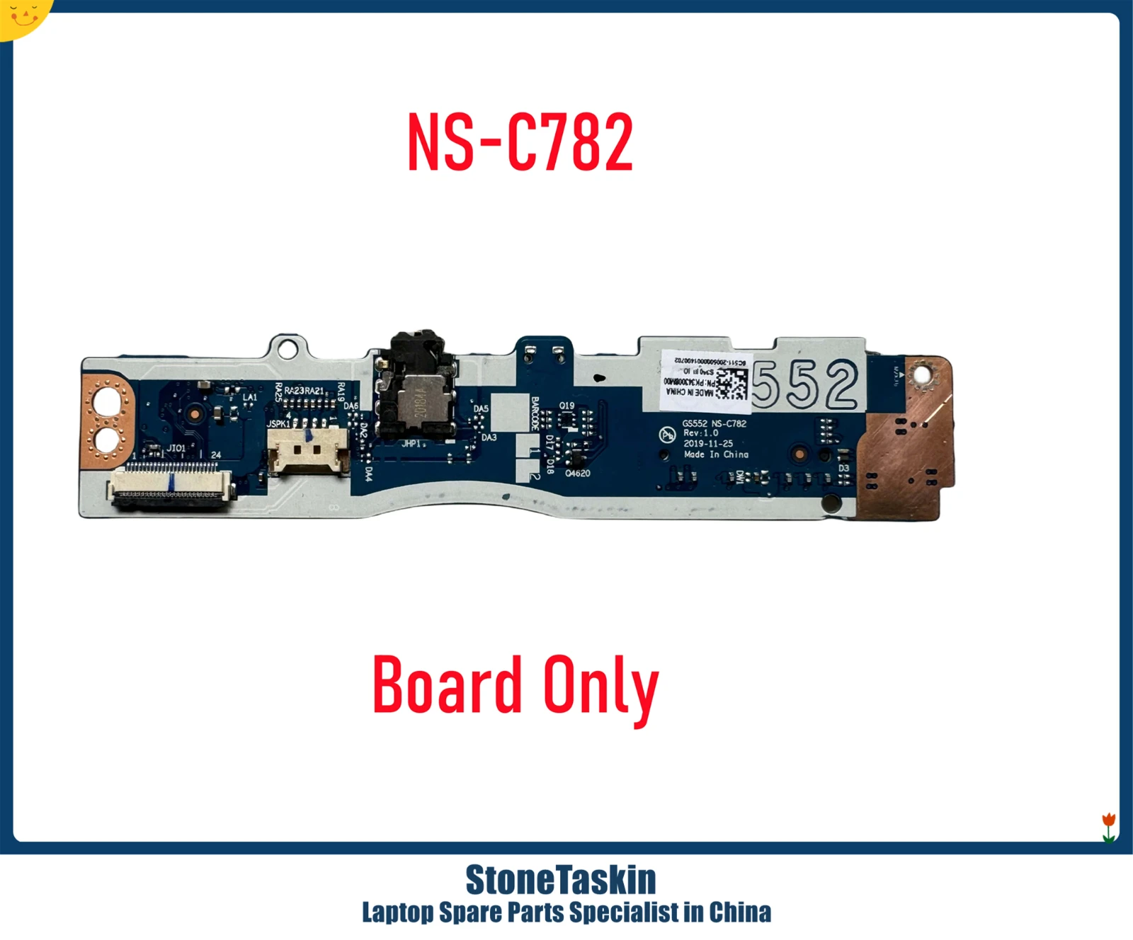 StoneTaskin 파워 IO 오디오 보드, 단추 W 케이블, PK343008M00 NS-C782 GS552 NBX0001SA00, Lenovo Ideapad 3-15IIL05 3-15IML05