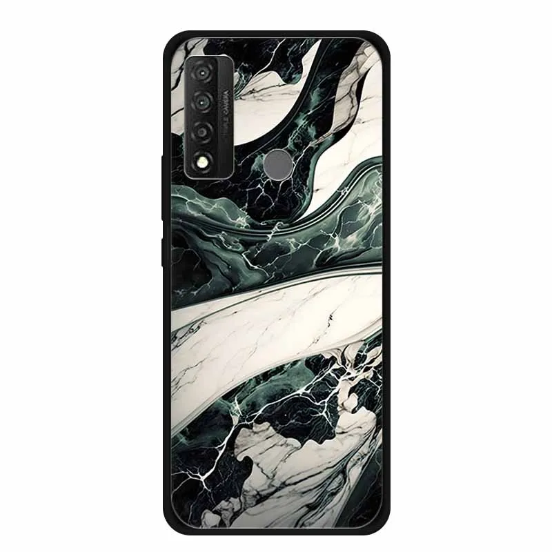 Elegant Marble Black Soft TPU Silicone Phone Case