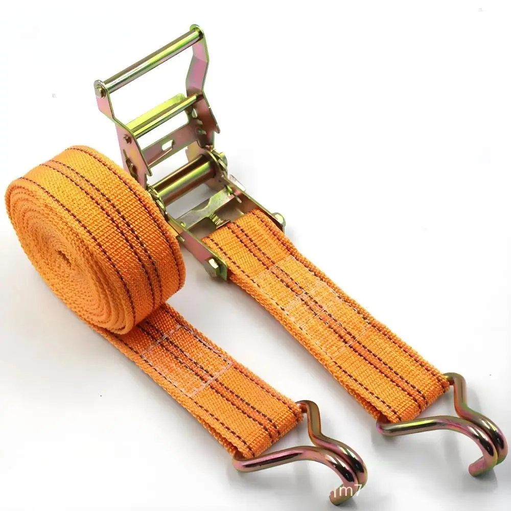 Durable 40mm Tie-down Straps J Hooks 3/6/8/10/15 Meter Binding Strapping Thickened Easy to Use Ratchet Straps Heavy Duty