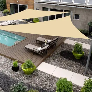 27' x 27' x 27' Beige Sun Shade Sail Canopy 1