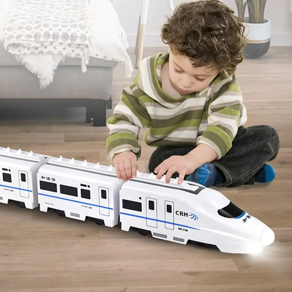 Electronic Components Simulation Harmony Rail-car Electric Plastic Cement High-speed Railway Train Toys With Sound Light