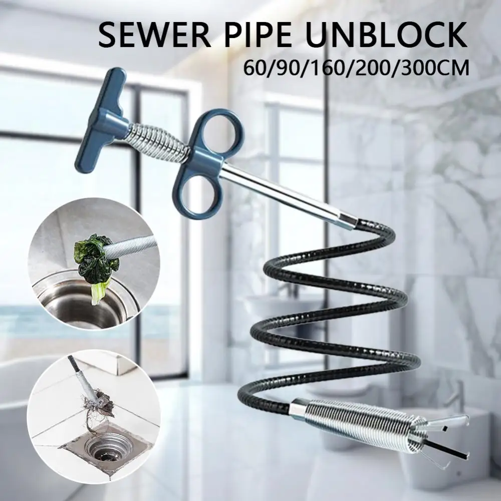 60300cmPipeDredgingSpiralBrushSinkDrainOverflowCleaningBrush