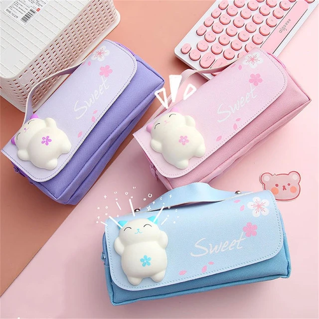 Square Shape Canvas Pencil Case - Japanese Kawaii Pen Shop - Cutsy