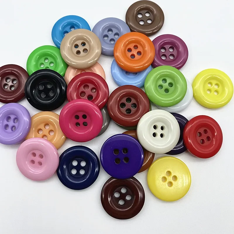 새로운 18mm 컬러 라운드 수지 단추 코트 정장 스웨터 단추 DIY 컬러 의류 액세서리