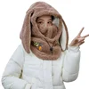 Winter Warm Ski Helmet Cover Comfortable Soft Fleece Skiing Head Warmer Cartoon Cute Rabbit Ear Decorative Helmet Cover Hat 4