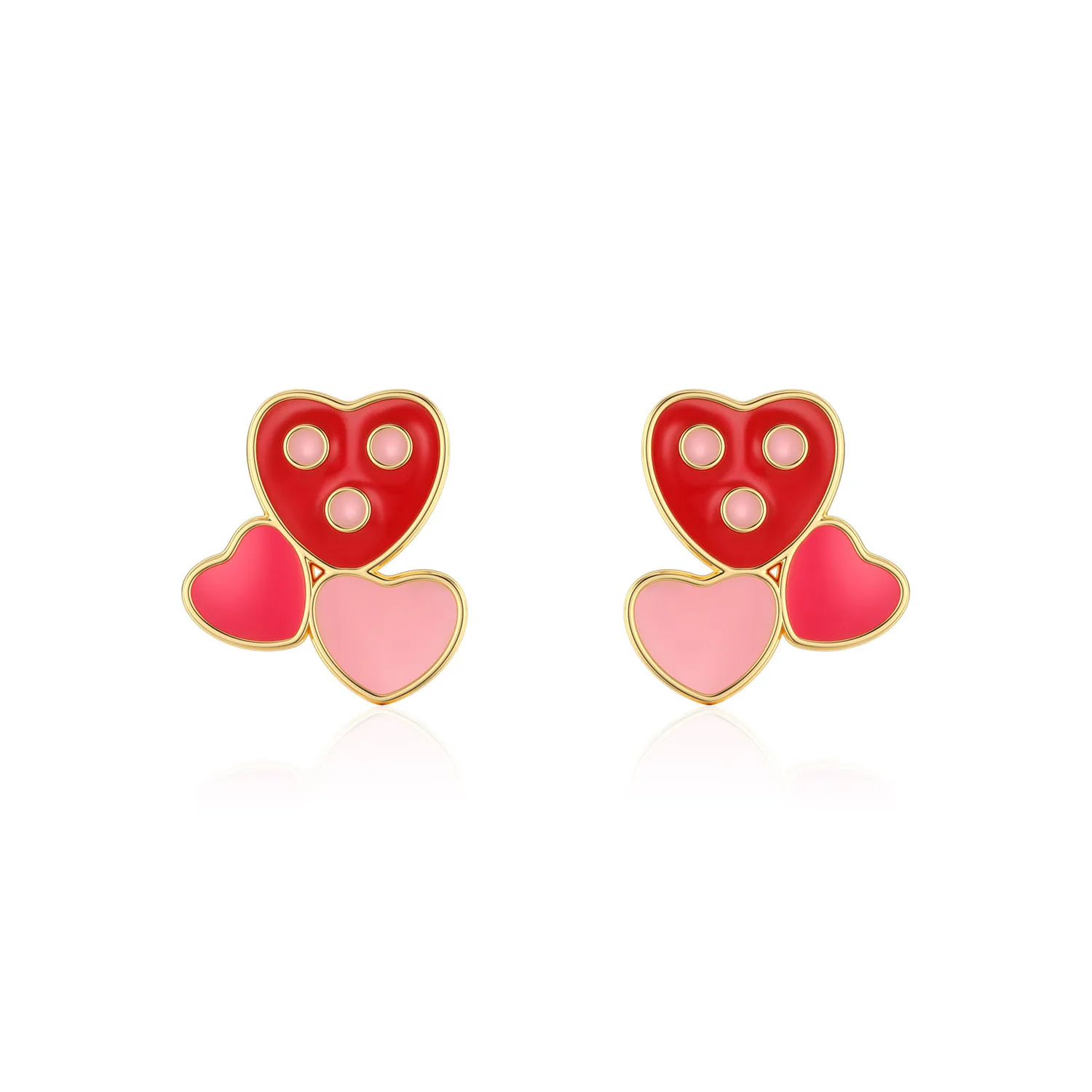 

Delicate Rose Gold Color Heart Kids Stud Earring Cute Bow ink Wedding Dancing Party Daily Wear New Trendy Jewelry